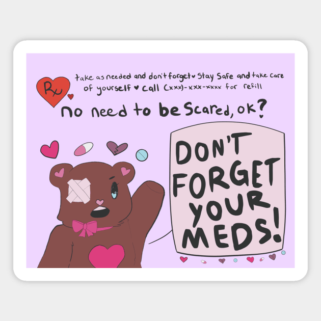 Don't Forget Your Meds! Magnet by lemon_ghostea